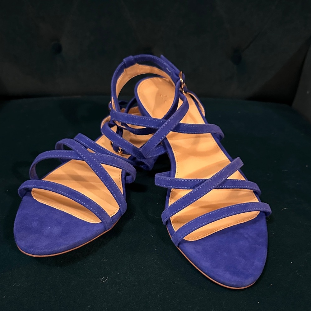 NIB J. Crew Vibrant Blue Strappy Sandals